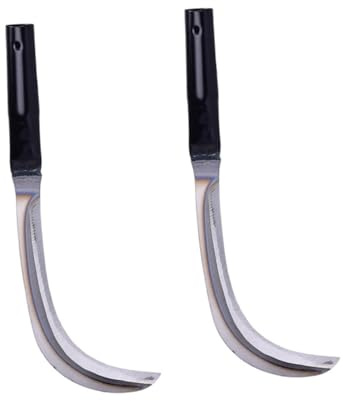 HAKIDZEL Foldable Scythe Knife 2pcs Weeding Gardening Durable Steel Agricultural Reaping Tool