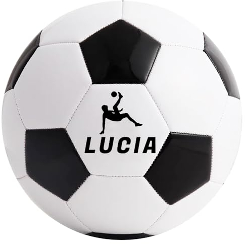 Cezool personalisiert Fußball mit Namen Bedruckt-Schwarz/Weiß,Größe 5,Fußballgeschenke, personalisierte Geschenke