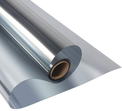 Fueegue Pellicola a specchio, autoadesiva, per la privacy, anti UV, per finestre dall'interno, 40x200cm