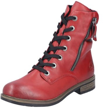 Rieker Damen 72212 Schnürstiefel, Rot, 40 EU