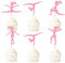 Glitzer-Cupcake-Topper für Mädchen, Turner, Cupcake-Dekorationen, Picks, Rosa, Gymnastik, Sport, Thema, Kuchendekorationen, Mädchengeburtstag, Babyparty, Geburtstagsparty, Zubehör, 25 Stück