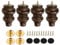 sourcing map 5 Inch Wood Furniture Legs, Set of 4 Sofa Replacement Wooden Furniture Feet Dresser Legs with Mounting Screws, for Cabinets Couch Dresser Chair Desk Ottoman Table, Dark Brown