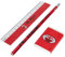 AC Milan Set de Papeterie pour l'école, avec 2 stylos, 1 règle de 15 cm et 1 Gomme, Produit Officiel, Rouge, Classique