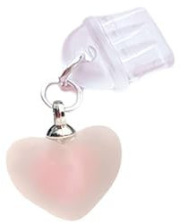 Pendentif anti-poussière pour téléphone en forme de cœur, port de charge USB de type C, bouchon anti-poussière en acrylique Kawaii en forme de cœur, pendentif en forme de cœur adapté pour