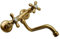 L'ARTISTICA F.LLI PERINCIOLI | Gruppo Lavello a Parete Erogazione a Snodo Inferiore a Tubo Bronzato, Gruppo Lavello in Ottone per Lavandini da Esterno ed Interno, 235x150±20mm