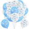 20pcs Blau Luftballons Kommunion Konfirmation, Kommunion Deko Junge, Erstkommunion Firmung Taufe Deko, Mit Fische Taube Kelch Bibel Kreuz Muster,Konfirmation Kommunion Deko Junge.