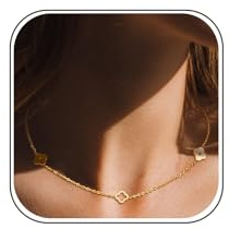 J.Fée Kleeblatt Armband Kleeblatt Kette Silber 925 Ohrringe Armbänder Damen Klee-Halskette Damen mit Cubic Zirkonia, Schmuck Geschenke für Frauen,Gold, Silber
