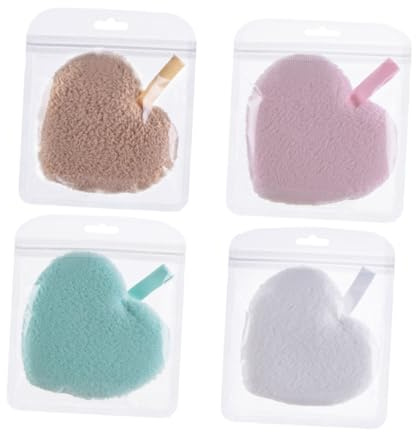 HONITANO Herzförmige Gesichtsreinigungsschwämme für Make Up Entfernung und Überschüssiges Öl aus Schwamm 4 Stück für Zuhause und Reisen