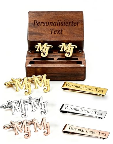 Personalisierte Monogramm-Manschettenknöpfe für Herren mit Namensdesign, Geschenk für Bräutigam, Ehemann oder Vater, ideal für Hochzeit, Business und formelle Anlässe
