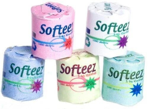 Yorkshire Miniatures Dollhouse Toilet Rolls, 5 Pack, 1/12 Scale, Miniature Lavatory Accessory, 13mm x 12mm x 12mm