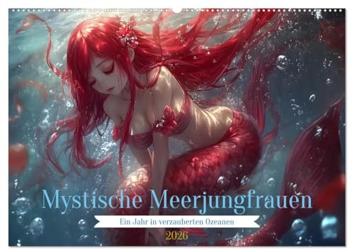 Mystische Meerjungfrauen: Ein Jahr in verzauberten Ozeanen (Wandkalender 2026 DIN A2 quer), CALVENDO Monatskalender: Tauche ein in eine magische ... durch das Jahr begleiten. (CALVENDO Kunst)