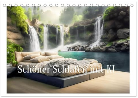 Schöner Schlafen mit KI (Tischkalender 2026 DIN A5 quer), CALVENDO Monatskalender: Schlafplätze an verträumten Orten, erstellt mit KI (CALVENDO Orte)