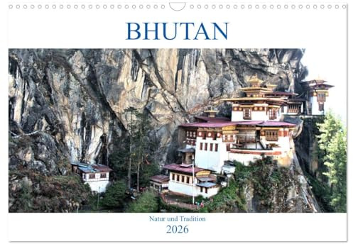 Bhutan - Natur und Tradition (Wandkalender 2026 DIN A3 quer), CALVENDO Monatskalender: Eine Reise durch Landschaften und Städte Bhutans mit der Kultur im Fokus. (CALVENDO Orte)