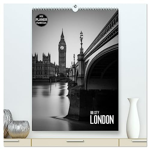 Big City London (hochwertiger Premium Wandkalender 2026 DIN A2 hoch), Kunstdruck in Hochglanz: Es erwarten Sie zwölf klassische London Ansichten in Schwarz-Weiß (CALVENDO Orte)