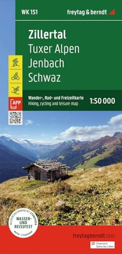 freytag & berndt Wanderkarte WK 151 Zillertal, Tuxer Alpen - Jenbach - Schwaz 1:50.000: mit APP, wasserfest und reißfest
