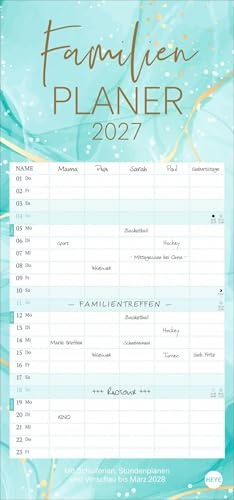 Watercolor Familienplaner 2027: Großer Familienkalender mit viel Platz für Termine und schönem Design: Organisationstool und Blickfang in einem! Kalender 2027 mit 5 Spalten.