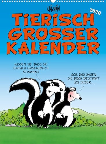 Uli Stein Tierisch großer Kalender 2026: Monatskalender für die Wand im Großformat: Terminplaner zum Aufhängen (Uli Stein Kalender 2026)
