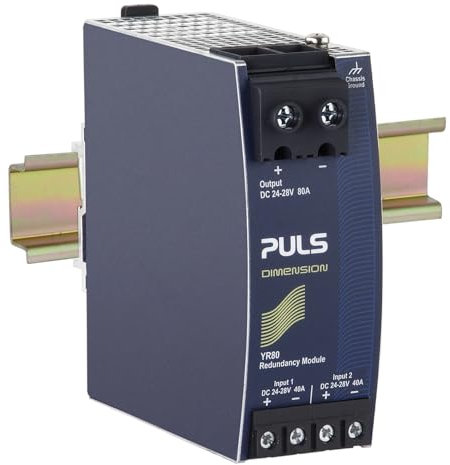 PULS YR80.241 24-28VDC, 80A, DIN Rail, Dual Input, Redundancy Module, Screw TERMINALS