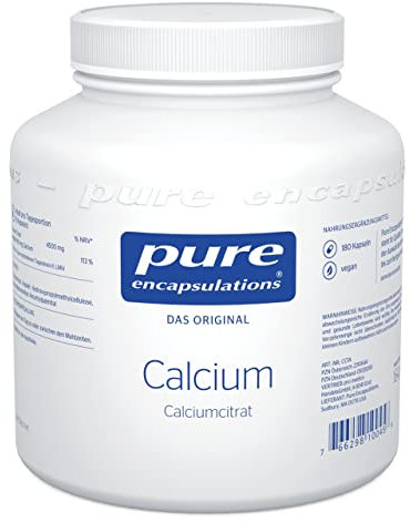Pure Encapsulations - Calcium (Calciumcitrat) - Für Knochen und Zähne, Energiestoffwechsel - Nahrungsergänzungsmittel - 180 vegane Kapseln