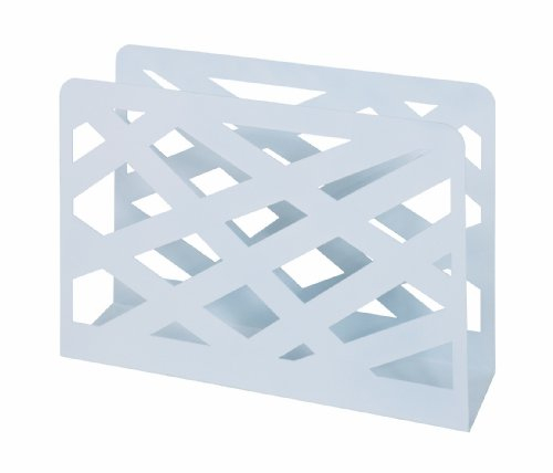 HAKU Möbel Zeitungsständer weiß, Metall - Maße: B 35 cm x H 26 cm x T 10 cm, Style: Modern