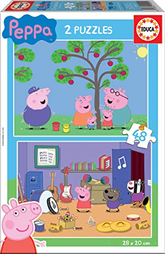 Educa - Peppa Wutz Puzzle für Kinder ab 4 Jahren | Puzzle-Set mit 2x48 Teilen | Puzzle Peppa Pig (15920)