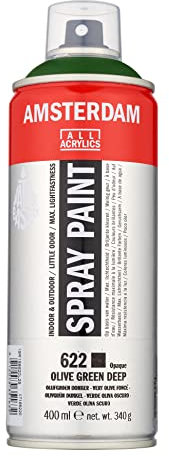 Amsterdam - Spray Paint 400 ml Olive Green Deep 622 - Opaque Lightfast Water-Based Formula