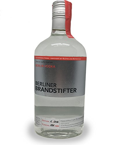 Berliner Brandstifter 7fach gefilterter Vodka - Wodkas aus Zuckerrüben - verfeinert mit Blüten und Botanicals - 0,7l 43,3%vol.