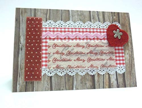 Weihnachtskarte handgefertigt Holzoptik A6