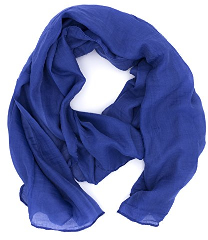 DOLCE ABBRACCIO by RiemTEX WILD CAT Damen Schal Halstuch Tuch aus Chiffon für Frühling Sommer Ganzjährig (Blau)