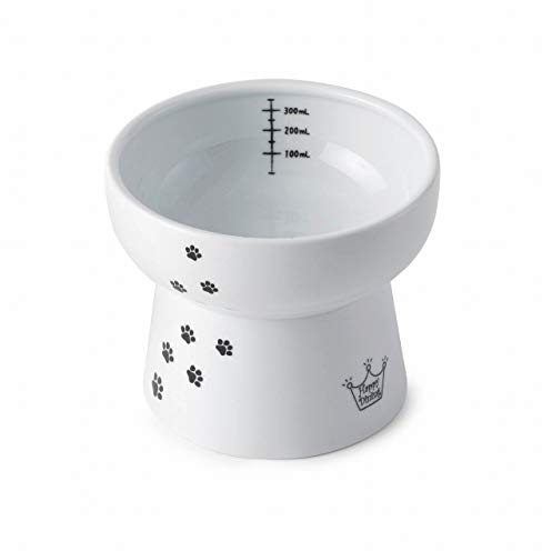 Necoichi Cuenco de Agua Elevado para Gatos, 0,543 kg, Color Blanco