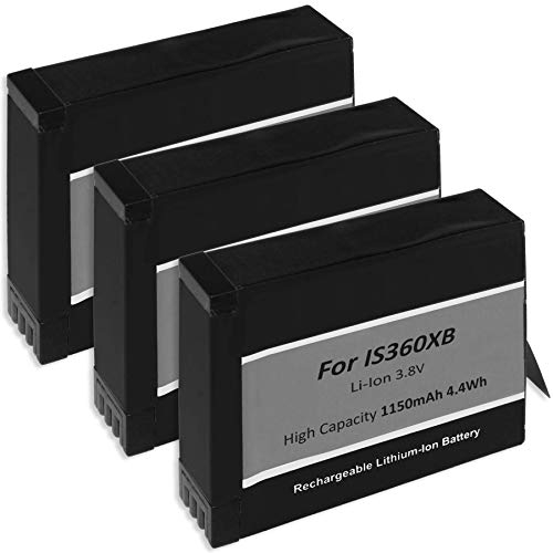3X Akku kompatibel zu CINOXBT(/A) für Insta360 One X 360 Action Cam [Li-Ion / 1150mAh / 3.8V]