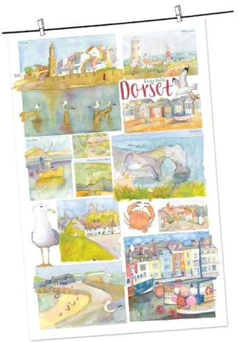 Emma Ball, Dorset Tea Towel, Kitchen Accessories, Travel, Gift