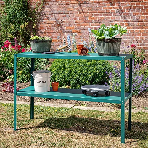 Lacewing™ Essential 2 Tier Greenhouse Staging Shelf Table Green (Pack of 2)