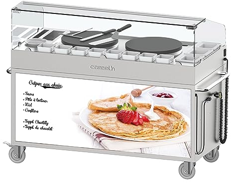 Casselin CCHCCD40E - Chariot à crêpières double 40 encastrée