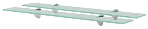 vidaXL 2X Regal Schwebend Wandregal Glasregal Glasboden Glasablage Badablage Wandablage Badregal Ablage Regale Bad Glas 70x20cm 8mm