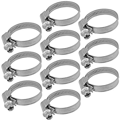 MegaHaustechnik Schlauchschellen Set aus Edelstahl W5 V4A | Spannbereich 16-50 mm | Bandbreite 9mm >>> 10 Schlauchschellen 16-27 mm 1/2 Zoll bis 3/4 Zoll