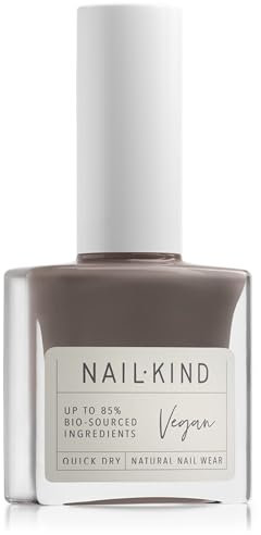 NAILKIND Grey Brown Nail Polish - Nutz - Classic Nail Varnish - Vegan Nail Lacquer + Peta Certified + Cruelty Free - Quick Drying & Long Lasting - Chip Resistant Manicure - 8ml