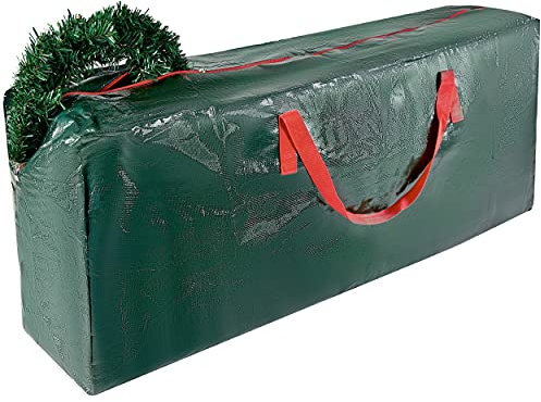 Aufbewahrungstasche für Weihnachtsbaum, 2,7 m, groß, grün, Weihnachtsbaumhalter mit Reißverschluss und Tragegriffen, Weihnachtsdekoration, Aufbewahrungshalter künstlich
