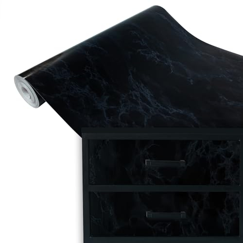 DecoMeister Papel Adhesivo Imitacion Marmol Negro Para Pared Puertas Mesa Armario Vinilo Autoadhesivo Decorativo Para Muebles Encimera Para Forrar Lámina Para Cocina En Rollo 67,5 x 100 cm Por Metros