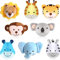 Skylety 8 Stück Mini Kuscheltier Plüschtiere Schlüsselanhänger Kindergarten Geschenke für Kinder Kleine Mitgebsel 8 cm Kuscheltier Löwe Koala Tiger Elefant Stofftiere für Geburtstag Gastgeschenke