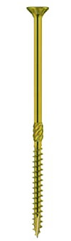 Lot de 50 vis à particules pour bois, tête plate évasée TPS Torx 10 x 200 mm, acier zingué jaune,