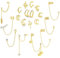 Diamday 18Pcs Ear Cuff Ohrringe Kette Ohrringe für Damen Verstellbare Helix Knorpel Clip On Wrap Ohrringe Manschetten Ohrclipr Ohr Cuffs Set Ohrklemme Fake Ohrringe Gold
