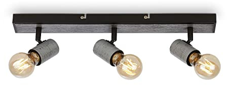 BRILONER Leuchten - Deckenspot, schwenkbare Deckenlampe, Deckenleuchte, 3x E27 Fassung, Silver-Crafted, 480x50x110 mm