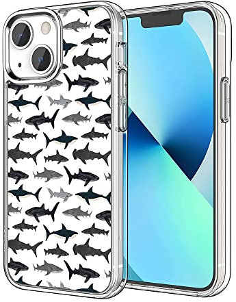 FEIZHIRUNAI Compatible iPhone 13 Case, Clear TPU Hammerhead Shark Billhead Shark Case, Shockproof Protective, Supports Wireless Charging