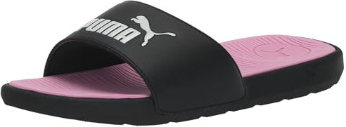 PUMA Sandali da donna Cool Cat 2.0 Slide, Puma Nero-puma Bianco-Rosa pallido, 9
