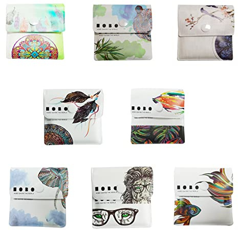 8 Pack Portable Pocket Ashtray Pouch, PVC Fireproof Reusable Ashtray