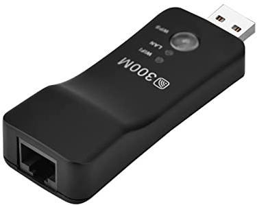 Ripetitore WiFi USB, Mini amplificatore di segnale wireless 300M Rete AP Smart TV cablata e adattatore wireless Estensore hotspot multifunzionale ad alta potenza Alimentato da