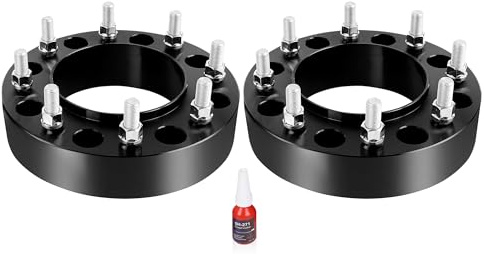 YIZBAP 2PCS 8x200 Hubcentric Wheel Spacers, 2 inch 8x200mm Wheel Spacers 142mm Hub Bore M14x1.5 Thread Pitch for Front Wheels 2005-2025 F350 Super Duty DRW,2019-2023 Ram 3500 Duallly DRW