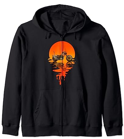 Vintage Retro Style Chopper Zip Hoodie