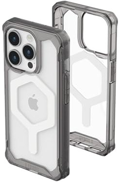 URBAN ARMOR GEAR UAG Case Compatible with iPhone 15 Pro Case 6.1 Plyo Ash/White Built-in Magnet Compatible with MagSafe Charging Rugged Anti-Yellowing Transparent Clear Dropproof Protective Cover